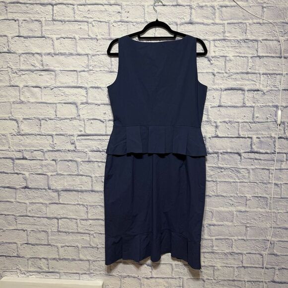 Boutique Moschino blue Ruffled Cotton Sleeveless Peplum Dress 12 - Picture 14 of 14